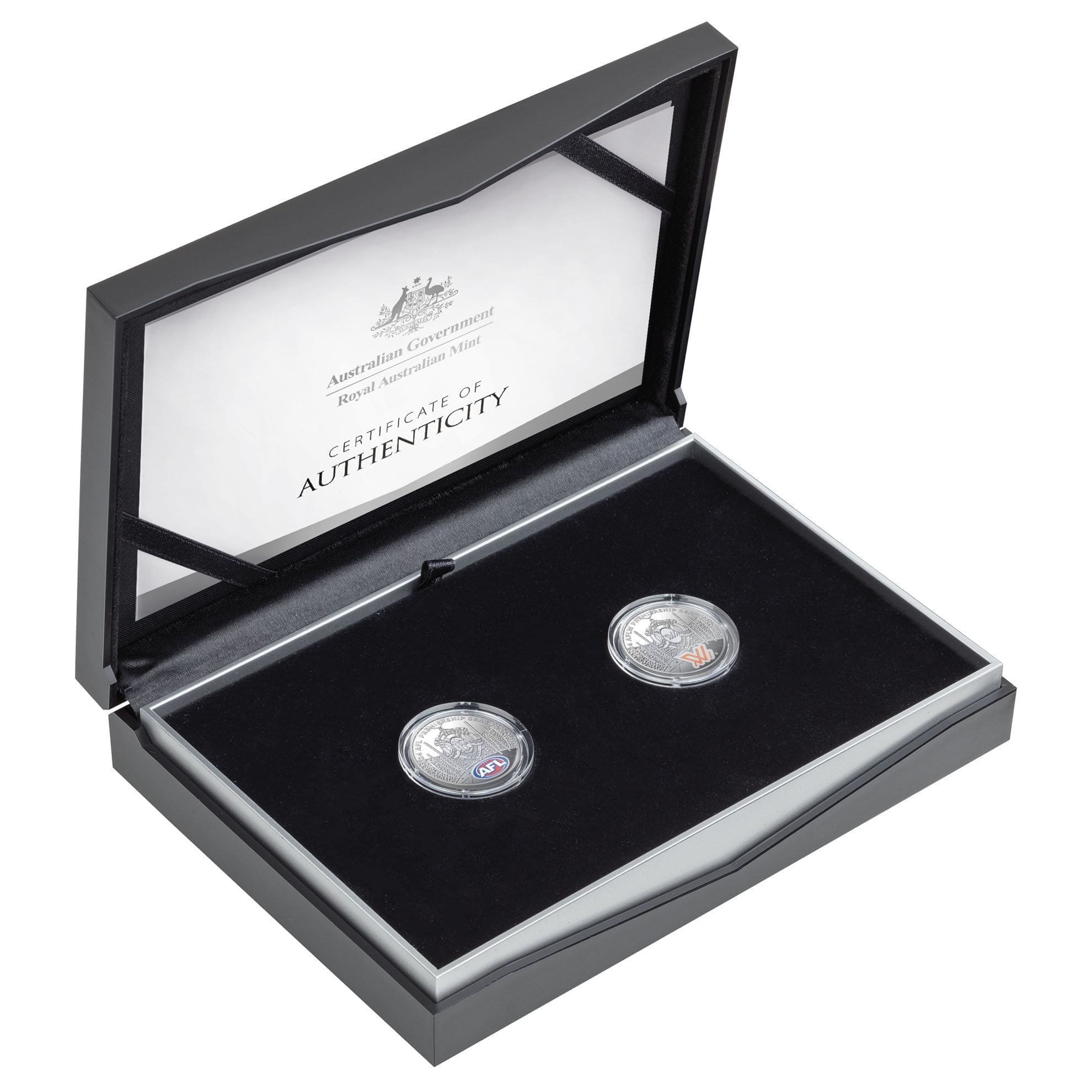 2024 $1 Australian Football League Silver Proof 2-Coin Set - Case Open