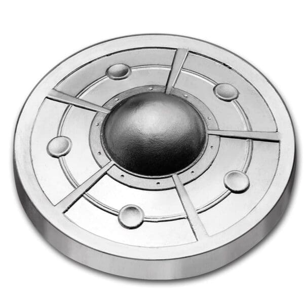 Alien UFO 2oz Cast-Poured Silver Bullion Side Reverse View