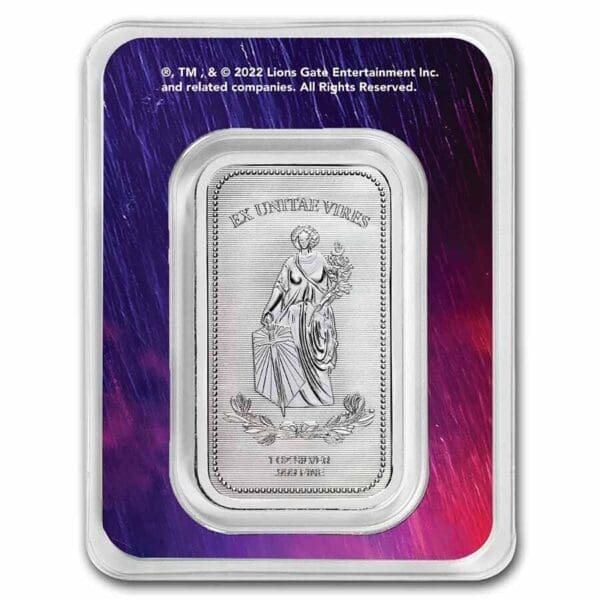 John Wick 1oz Silver Continental Bullion Bar (TEP) Back of Case