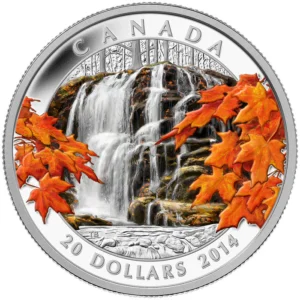 2014 $20 Autumn Falls 1oz Silver Proof Coin