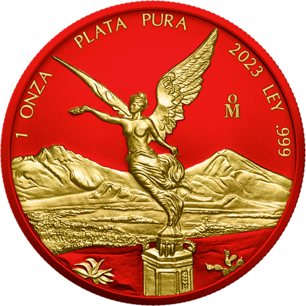 2023 Space Metals Red 1oz Libertad Silver Gilded Coin