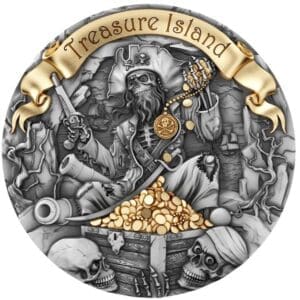 2024 Treasure Island 2oz Silver Ultra High Relief Gilded Coin