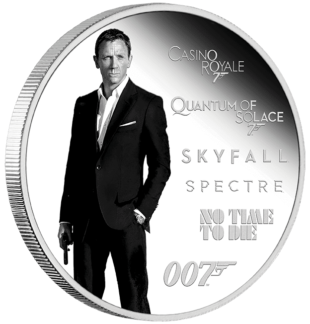 2024 $1 James Bond Legacy 1oz Silver Proof Coloured Coin - Reverse View