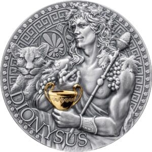 2024 Dionysus – The Great Greek Mythology 1oz Silver Antiqued High Relief Coin