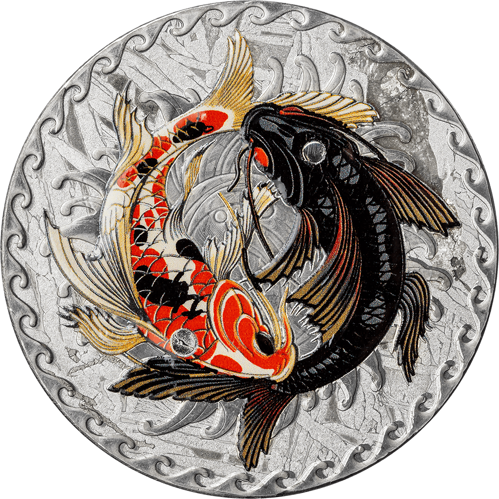 2024 $1 Koi Fish 1oz Aletai Meteorite Coin - Reverse View