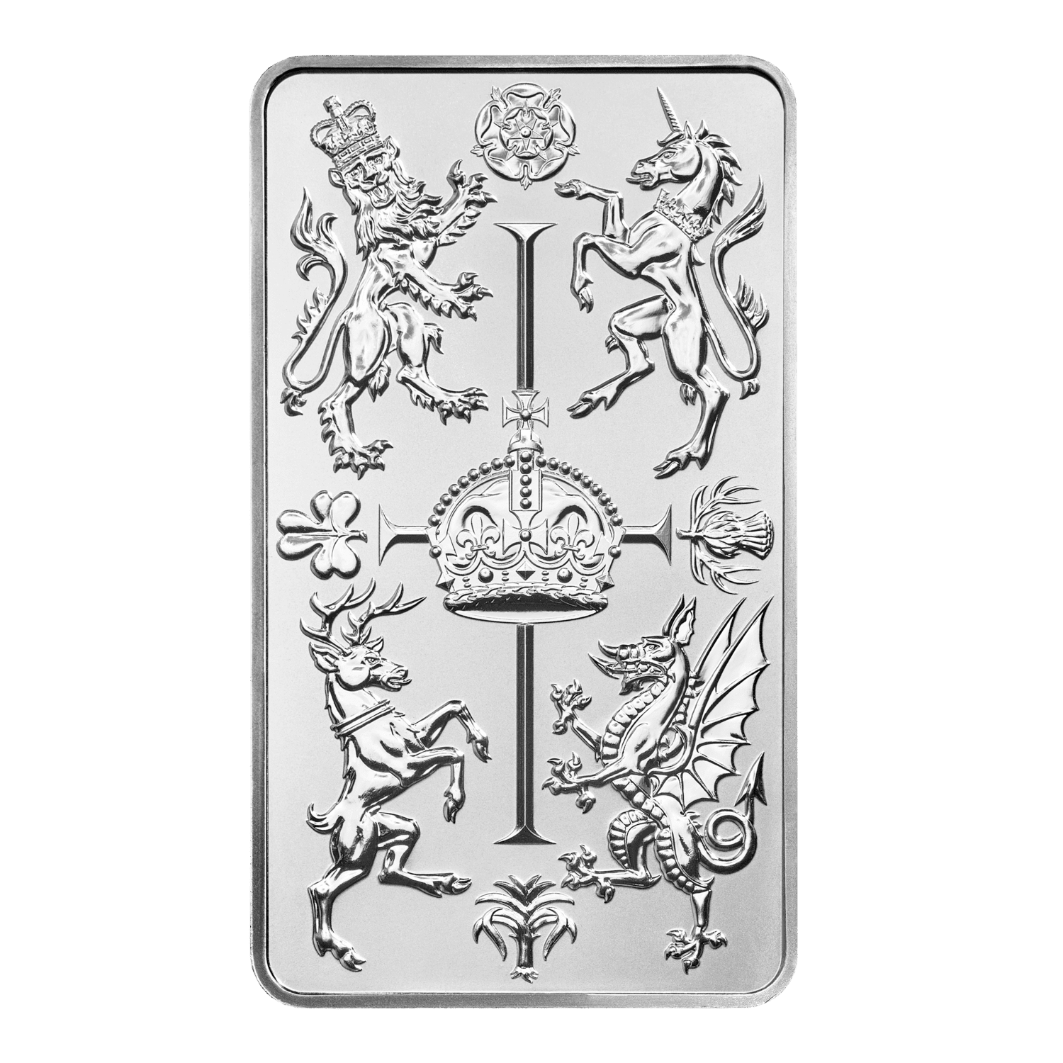 The Royal Celebration 10oz Silver Bullion Minted Bar - Front of Bar