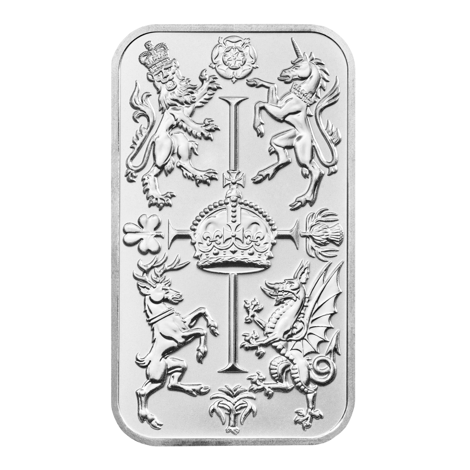 The Royal Celebration 1oz Silver Bullion Minted Bar - Front Of Bar