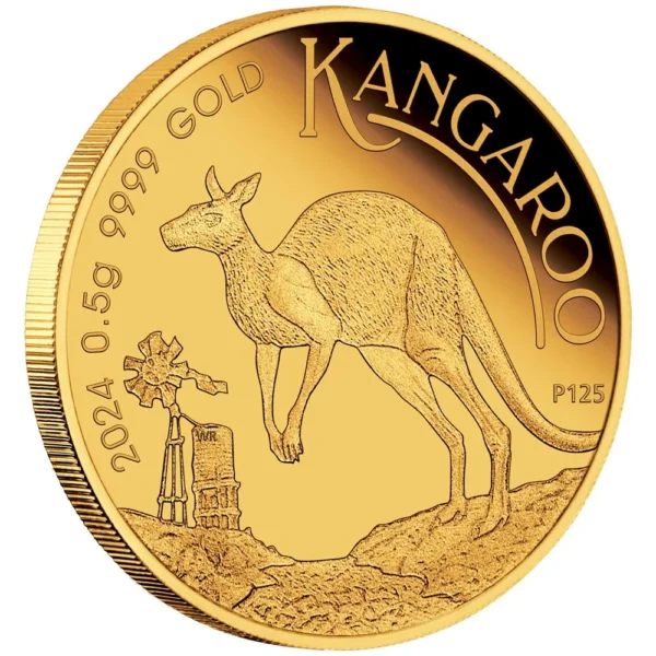 2024 $2 Australian Kangaroo 0.5g Gold Proof Coin in Card - Image 3