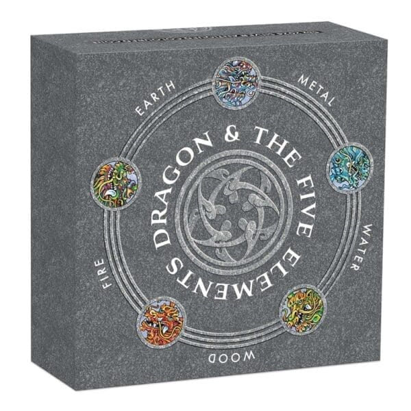 2024 $5 Dragon And The Five Elements 5oz Silver Antiqued Coloured Coin - Image 5