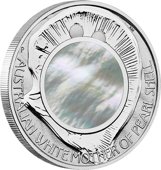 2015 $1 Australian Mother Of Pearl Shell 1oz Silver Proof Coin - Reverse View