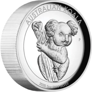 2020 $8 Australian Koala 5oz Silver Proof High Relief Coin