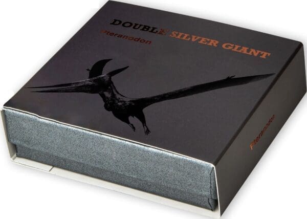 2023 Pteranodon Supersize Silver Copper Bimetal Ultra High Relief Coin - Boxed View