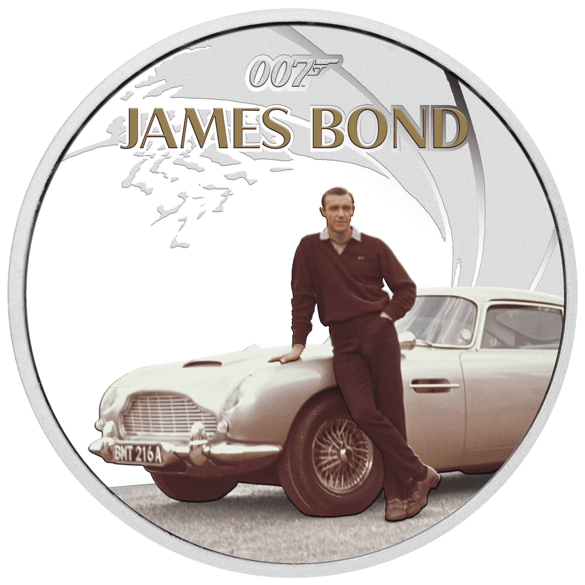 2024 $1 James Bond Sean Connery 1oz Silver Proof Coloured Coin - Reverse View