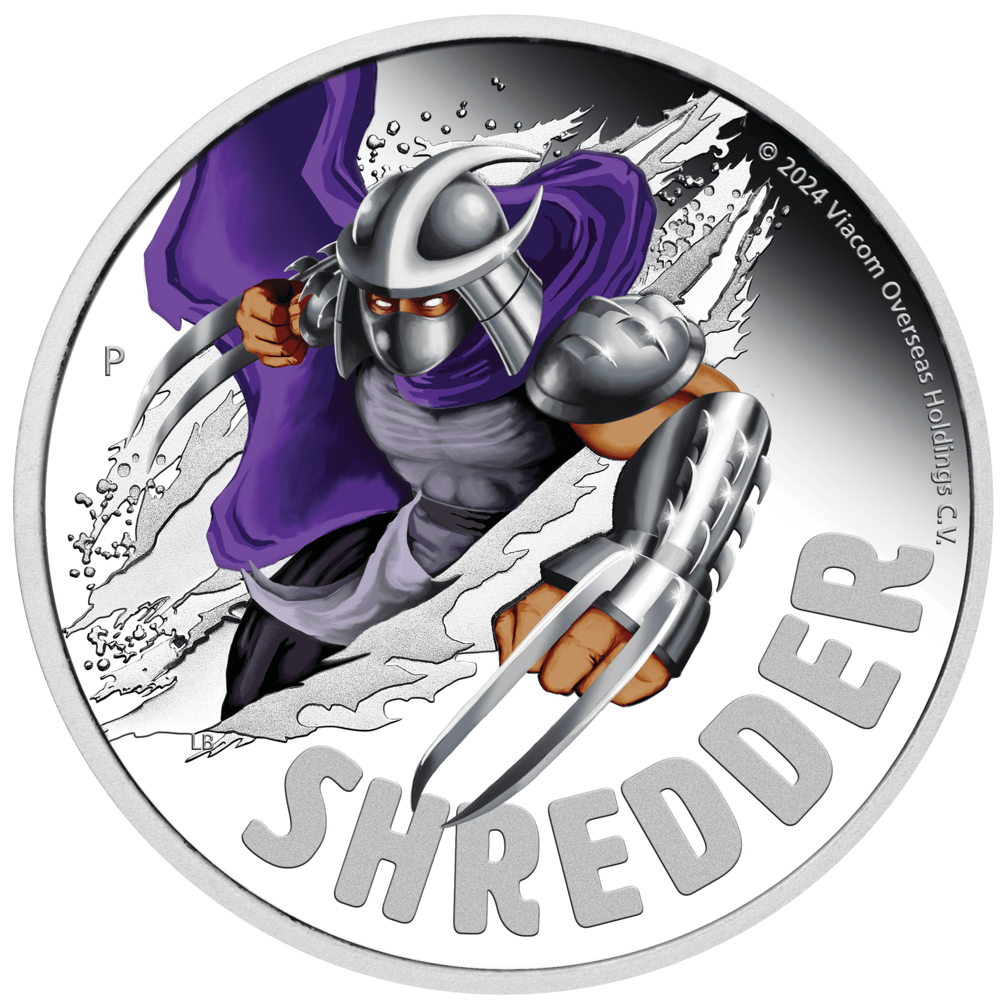 2024 $1 Shredder - Teenage Mutant Ninja Turtles 1oz Silver Coloured Proof Coin