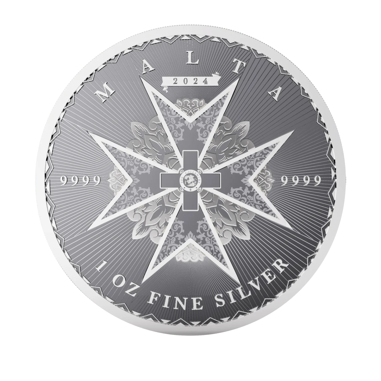 2024 €5 Malta Maltese Cross 1oz Silver Bullion Coin - Reverse View