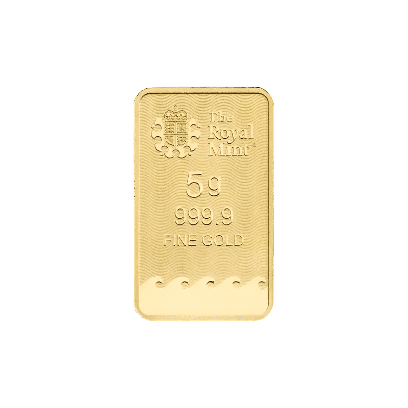 Britannia 5g Gold Cast Bar - Obverse View