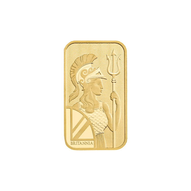 Britannia 5g Gold Cast Bar - Reverse View