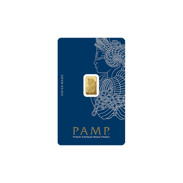 PAMP Suisse 1g Gold bar Front of Card