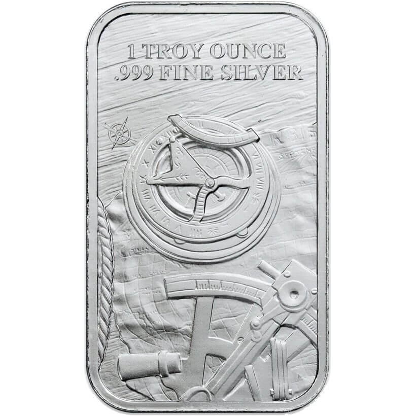 Prospector 999 Fine 1oz Silver Bar - Back of Bar