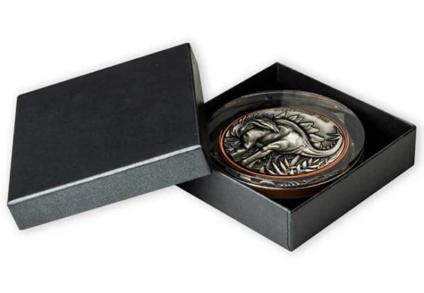 2023 Stegosaurus Supersize Silver Copper Bimetal Ultra High Relief Coin - Image 5
