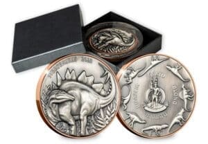 2023 Stegosaurus Supersize Silver Copper Bimetal Ultra High Relief Coin