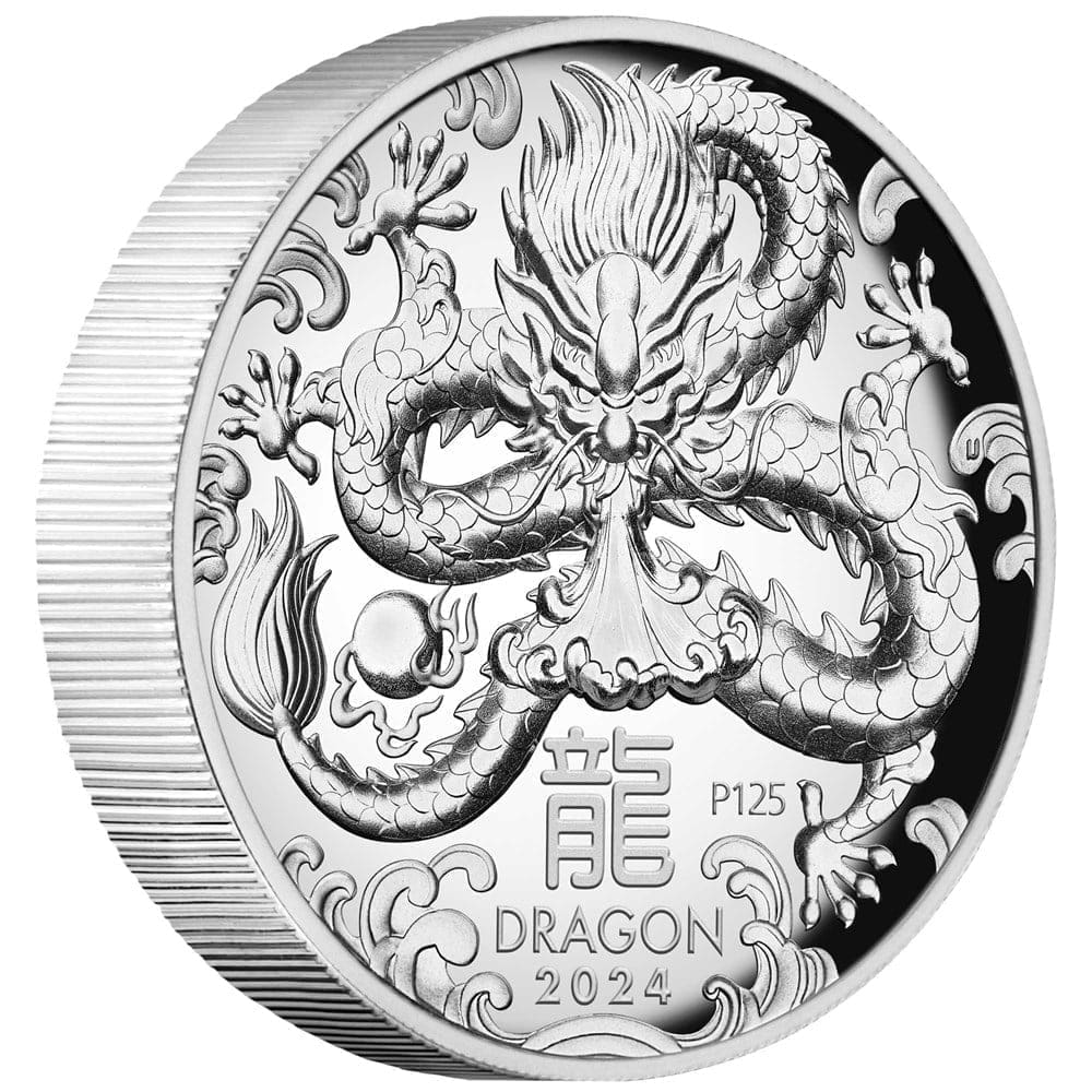 2024 Year Of The Dragon Lunar Series III 1oz Silver Proof High Relief Coin