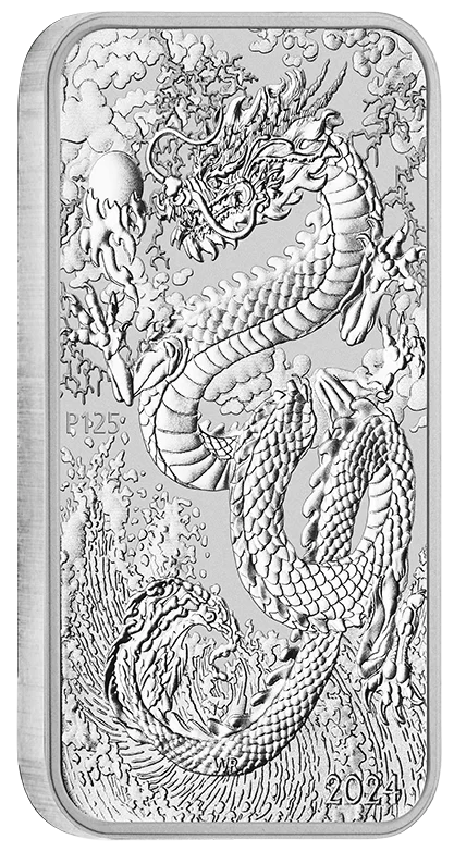 2024 Perth Mint Silver Dragon 1oz Silver Rectangular Coin