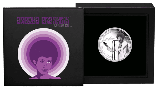 2024 $1 Aretha Franklin 1oz Silver Proof Coloured Coin - Image 4