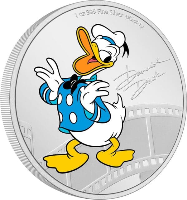 2023 $2 Donald Duck Mickey And Friends 1oz Silver Coloured Coin