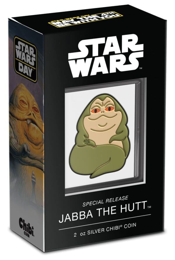 2023 $5 Jabba the Hutt - Star Wars 2oz Silver Coloured Proof Chibi® Coin