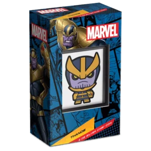 2023 $5 Marvel Thanos 2oz Silver Mega Chibi Colourised Proof Coin