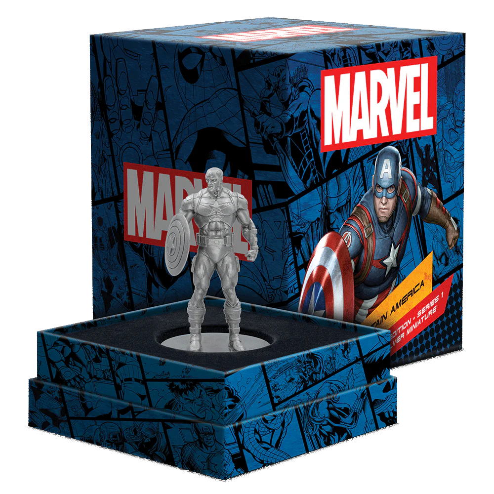 Captain America - Marvel 150g Silver Miniature Action Figurine