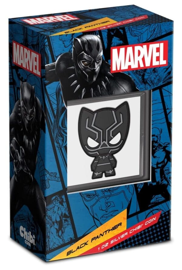 2023 $2 Black Panther – Marvel 1oz Silver Coloured Proof Chibi® Coin