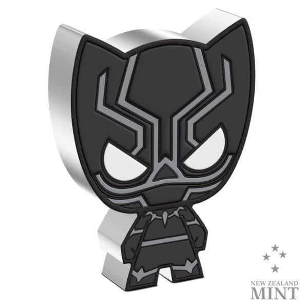 2023 $2 Black Panther – Marvel 1oz Silver Coloured Proof Chibi® Coin - Image 2