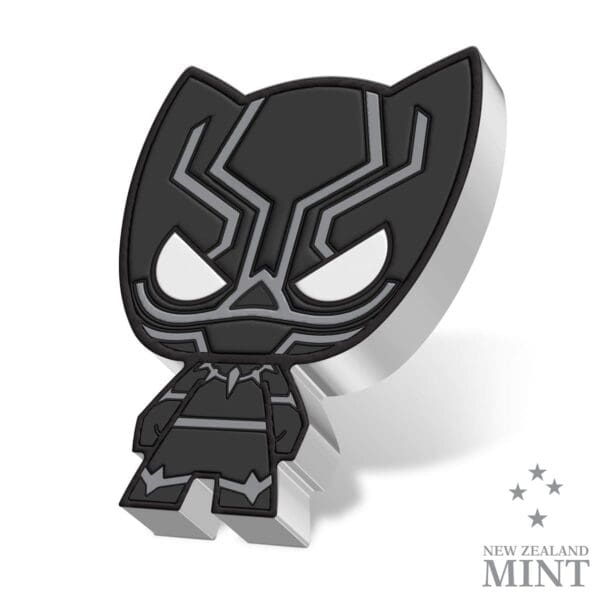 2023 $2 Black Panther – Marvel 1oz Silver Coloured Proof Chibi® Coin - Image 3