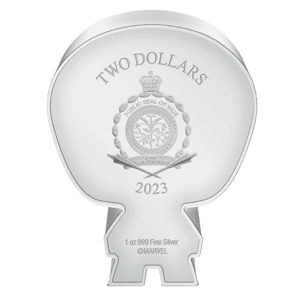 2023 $2 Captain America - Marvel 1oz Silver Proof Chibi® Coin - Image 3