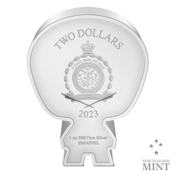 2023 $2 Iron Man - Marvel 1oz Silver Proof Chibi® Coin - Image 4