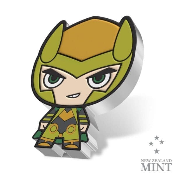 2023 Loki - Marvel 1oz Silver Coloured Proof Chibi® Coin - Image 3