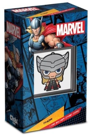 2023 $2 Thor – Marvel 1oz Silver Coloured Proof Chibi® Coin