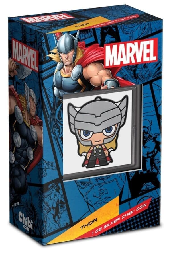 2023 $2 Thor – Marvel 1oz Silver Coloured Proof Chibi® Coin