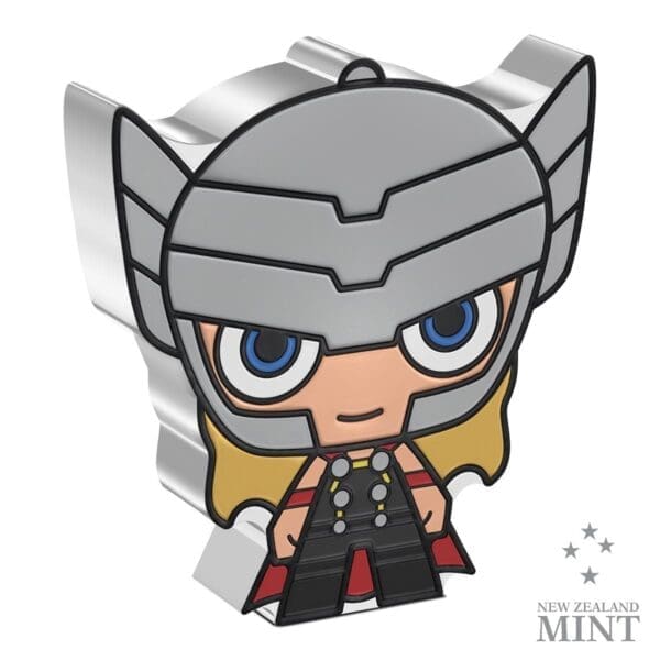 2023 $2 Thor – Marvel 1oz Silver Coloured Proof Chibi® Coin - Image 2