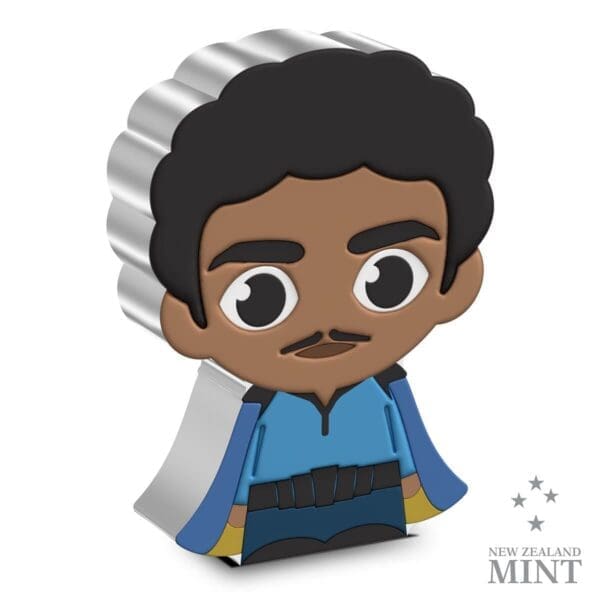 2023 $5 Lando Calrissian – Star Wars 1oz Silver Coloured Proof Chibi® Coin - Image 2