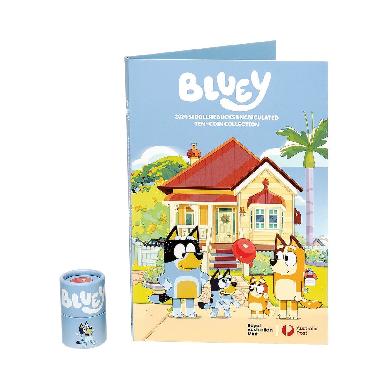 In Stock 2024 Bluey Dollarbucks $1 UNC 10-Coin Collection - Folder + Sealed Tube