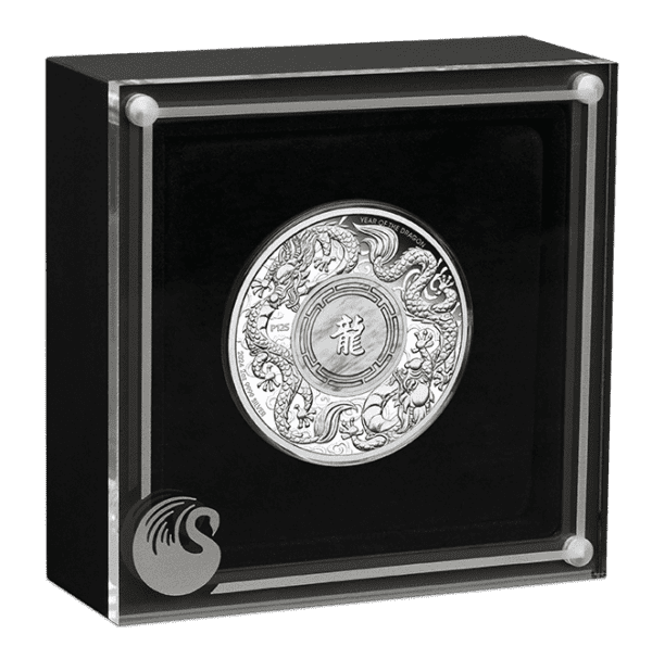 2024 $2 Double Dragon With Mother Of Pearl 2oz Silver Proof Coin - Image 3