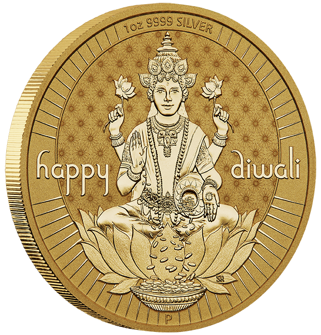 Diwali 1oz Silver Gilded Medallion