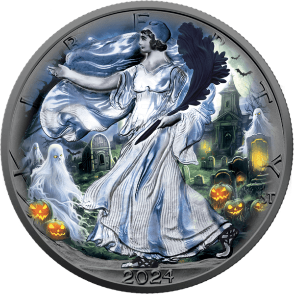 2024 Halloween Ghost Night USA 1oz American Eagle Silver Coin - Image 3