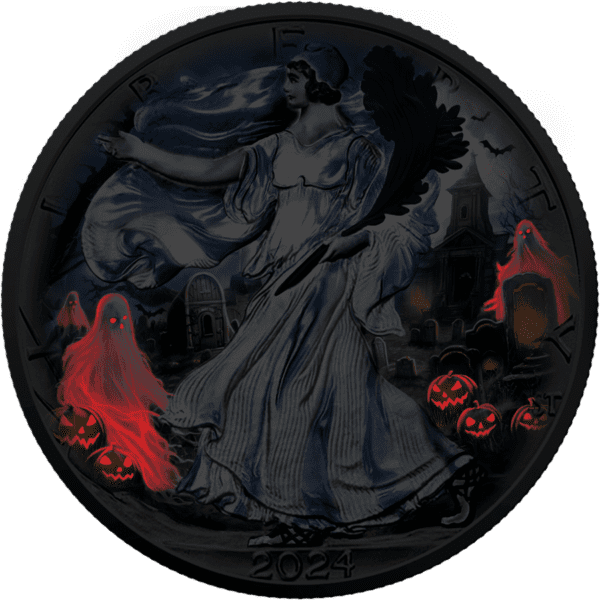 2024 Halloween Ghost Night USA 1oz American Eagle Silver Coin - Image 2