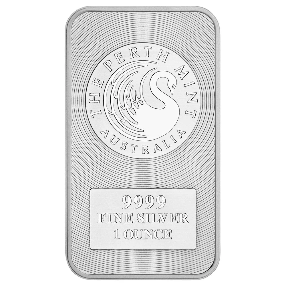 Perth Mint 1oz Silver Kangaroo Rectangular Minted .9999 Bar