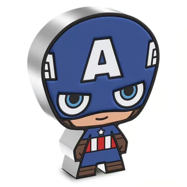 2023 $2 Captain America - Marvel 1oz Silver Proof Chibi® Coin - Image 2