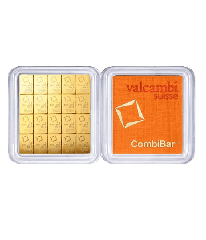 Valcambi 999.9 Gold Bar 20 x 1.00g CombiBar (Multicard)